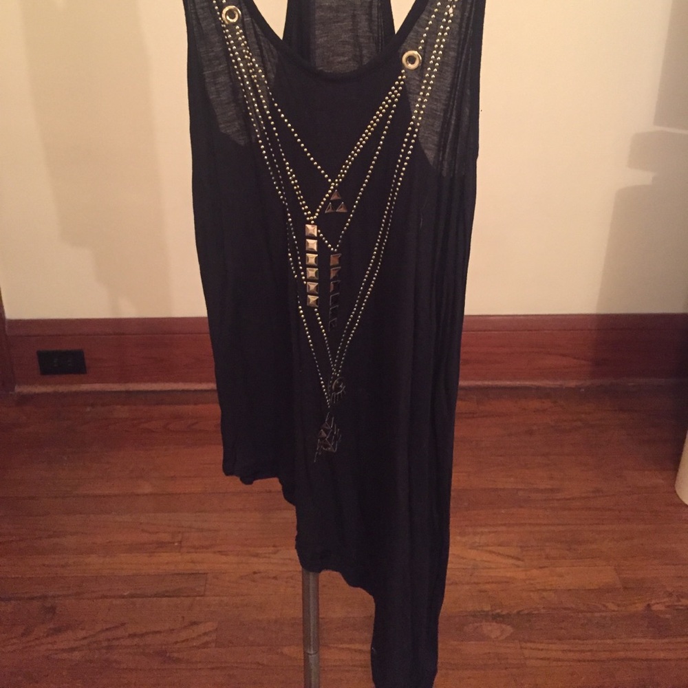 Black with gold design Express tank top